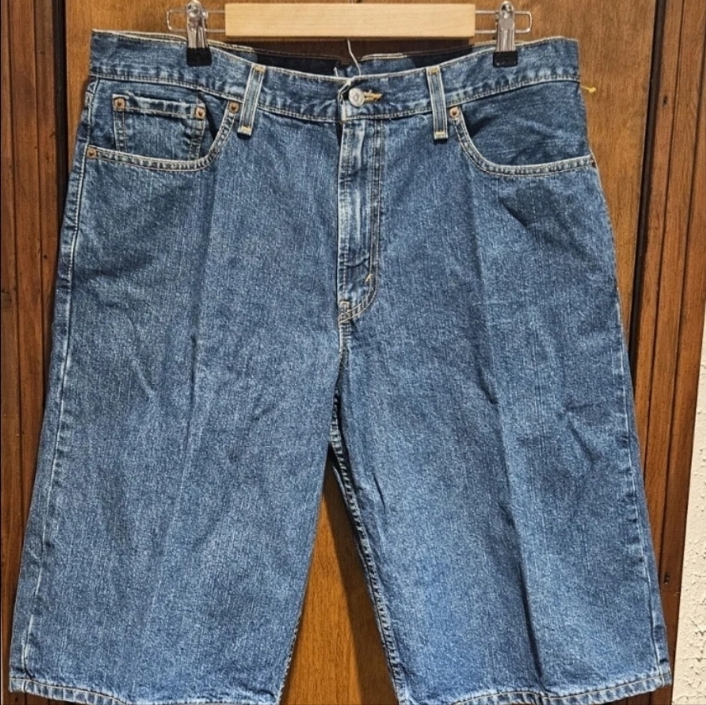 LEVIS 529 - Vtg Relaxed Loose Low Rise Skate Blue Jean Shorts, Mens Size 36